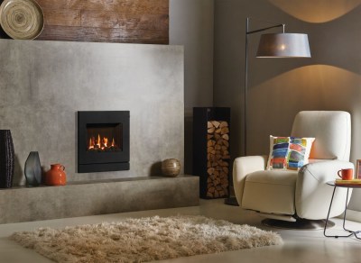 Logic HE Balanced flue fire (Slide control) with Coal-effect and Designio2 Steel front 